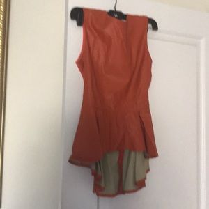 Pleather burnt orange top